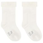 Baby Boys Ivory & Blue Socks ( 3-Pack ), 1, hi-res