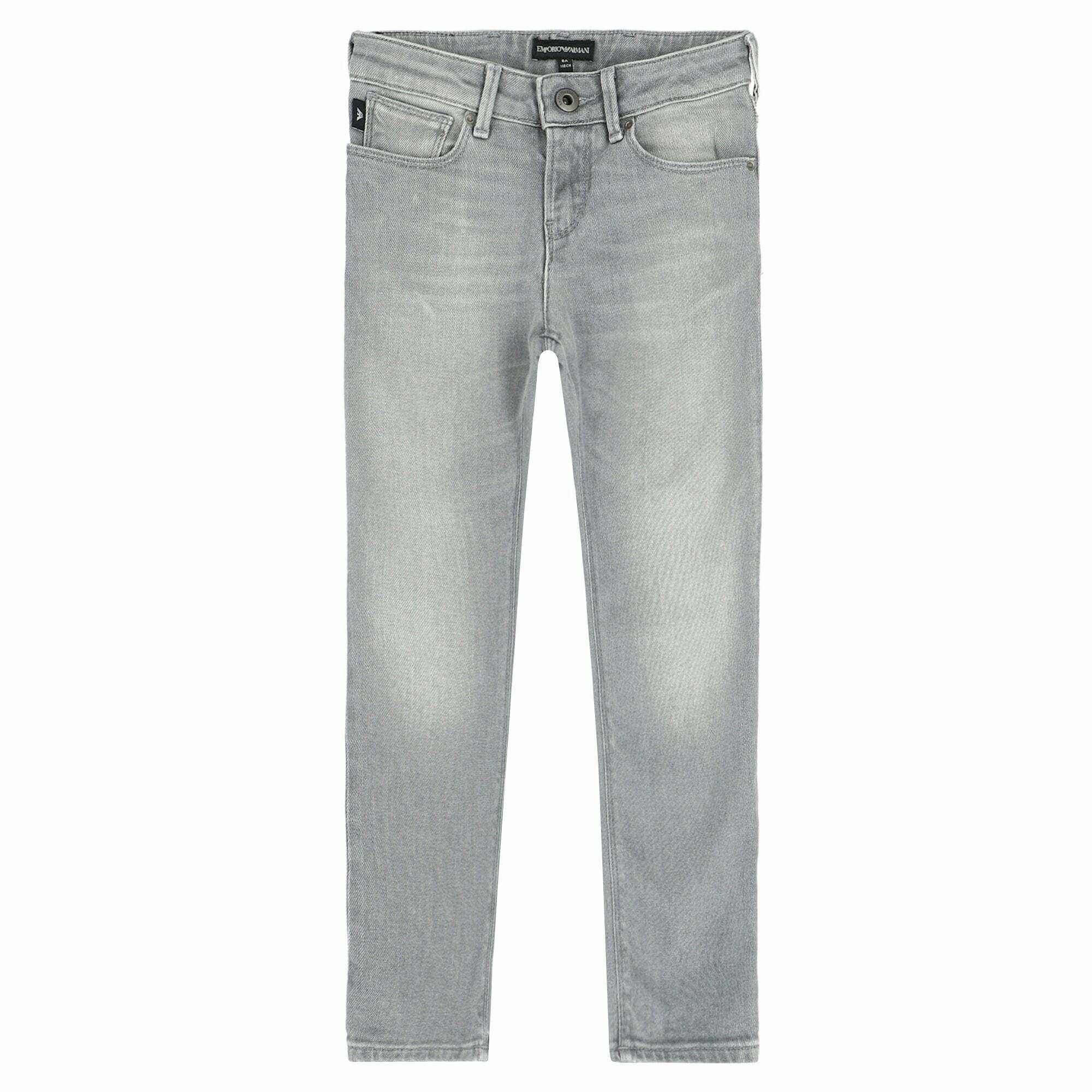 Emporio Armani Boys Grey Cotton Jeans Junior Couture Kuwait
