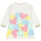 Girls Ivory & Pink Sweatshirt Dress Set, 1, hi-res