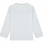 Boys White Logo Long Sleeve Top, 1, hi-res