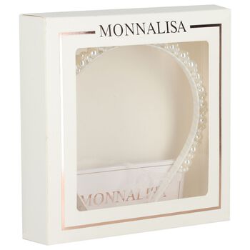 Girls White Embellished Pearl Headband