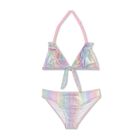 Girls Iridescent Rainbow Bikini, 1, hi-res