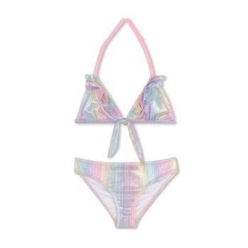 Girls Iridescent Rainbow Bikini