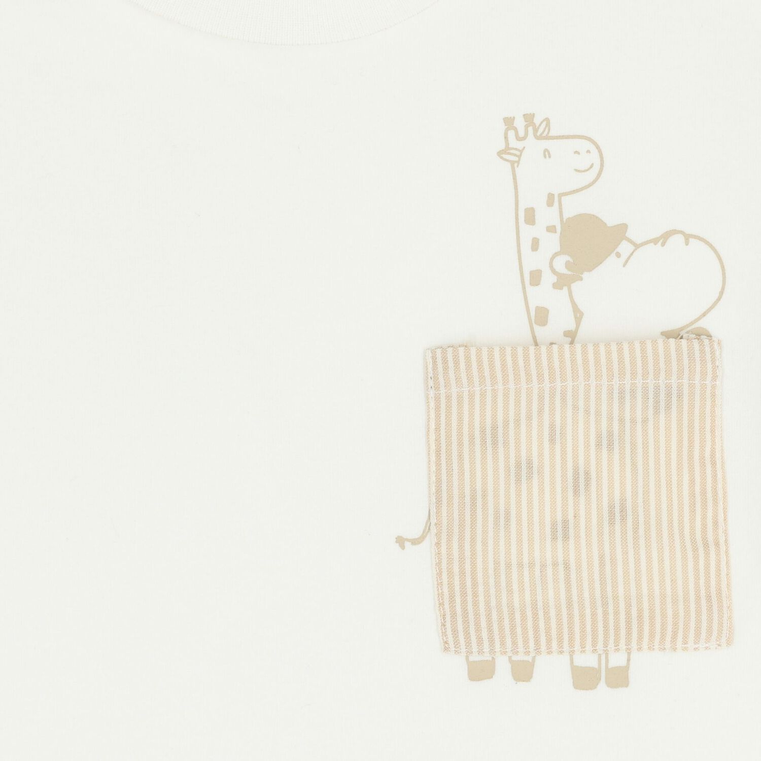 طقم شورت مخطط للأولاد الصغار باللون البيج والأبيض, 2, hi-res