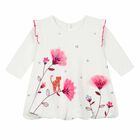 Baby Girls White Embroidered Dress, 1, hi-res