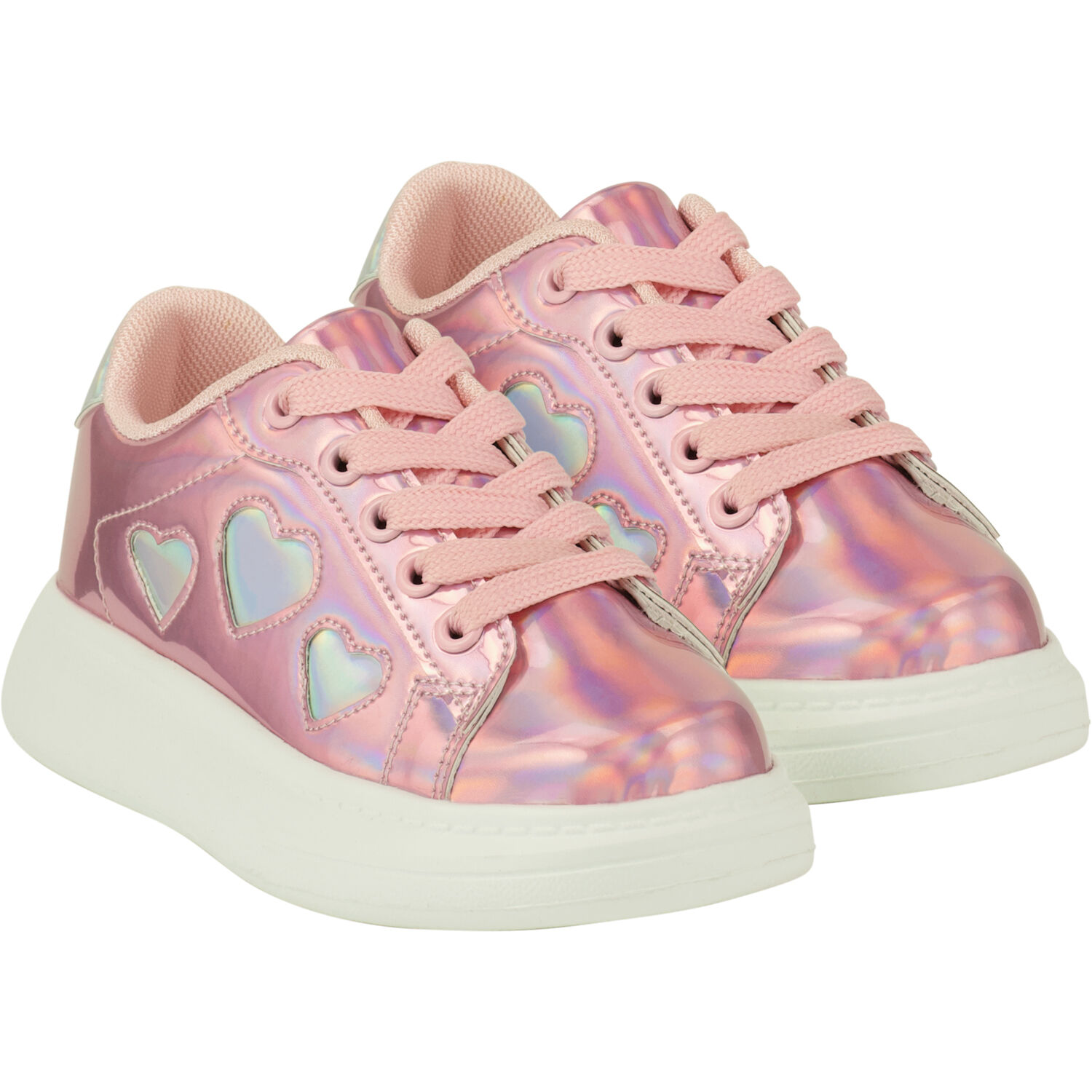 A Dee Girls Pink Hearts Trainers Junior Couture USA