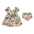 Baby Girls Pink & Green Floral Dress Set, 1, hi-res