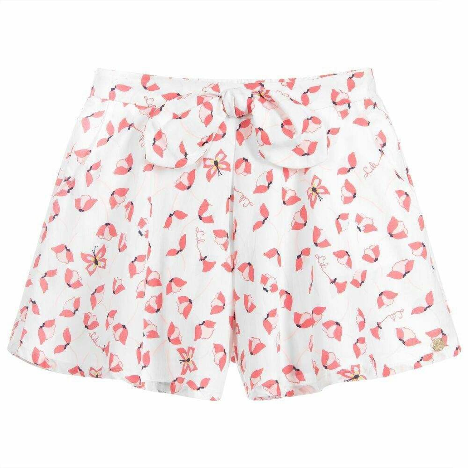 Girls White & Pink Shorts, 1, hi-res image number null