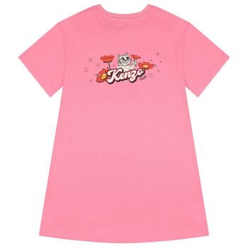 Girls Pink Tiger Logo Dress