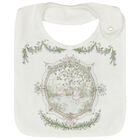 White Tapestry Baby Bib, 1, hi-res