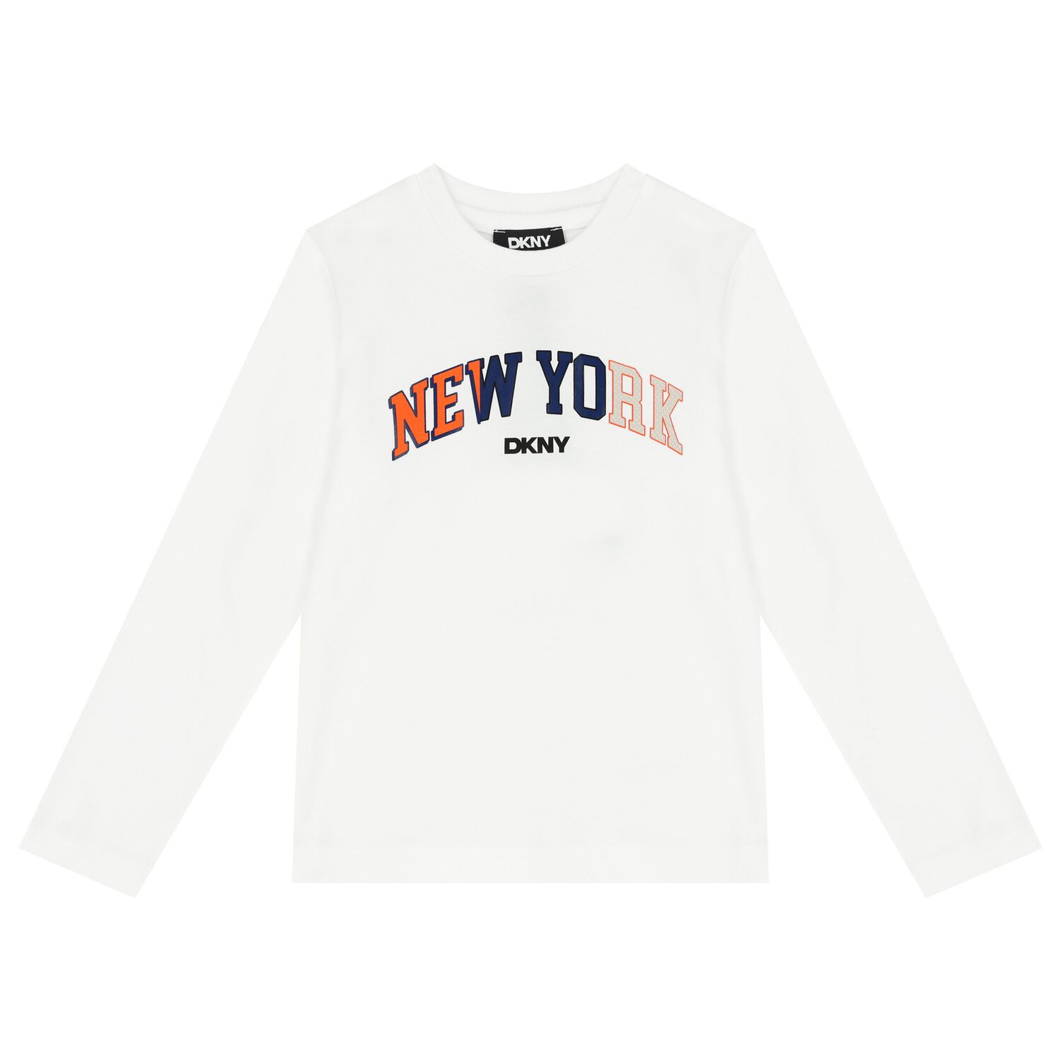 Boys White Logo Long Sleeve Top, 2, hi-res image number null