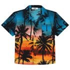 Boys Orange & Blue Palm Tree Shirt, 1, hi-res