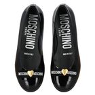 Girls Black Logo Patent Leather Shoes, 1, hi-res