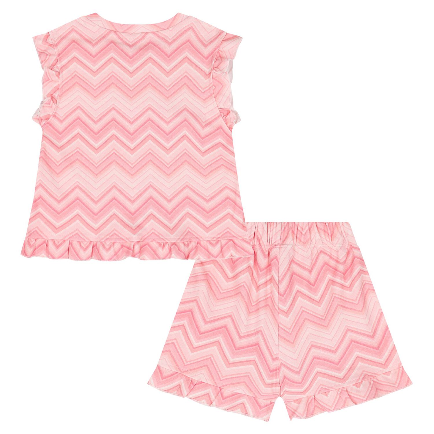 Girls Pink Zig Zag Pyjamas, 1, hi-res