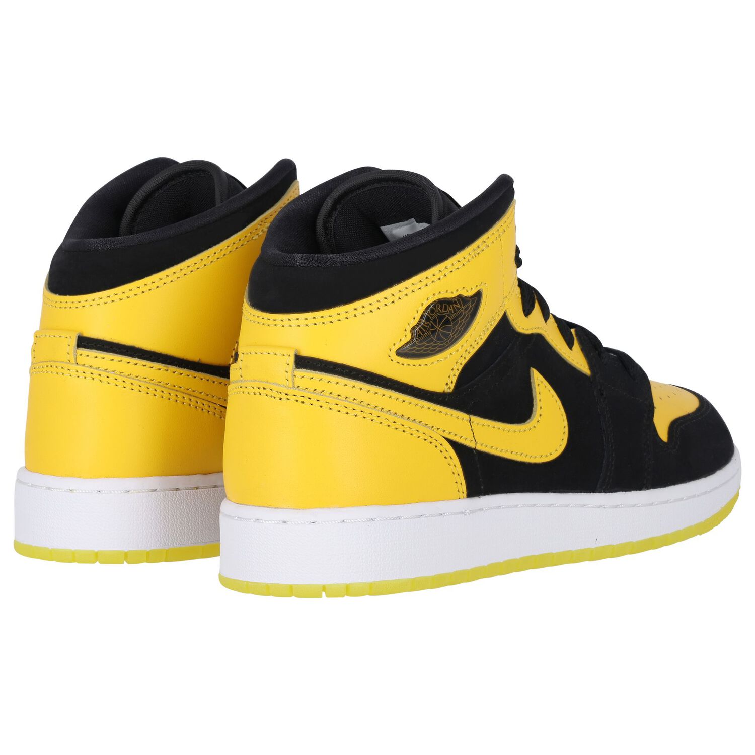 Black, Yellow & White Air Jordan 1 Mid Trainers, 1, hi-res image number null
