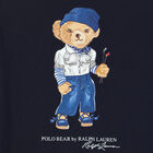 Girls Navy Polo Bear Dress, 1, hi-res