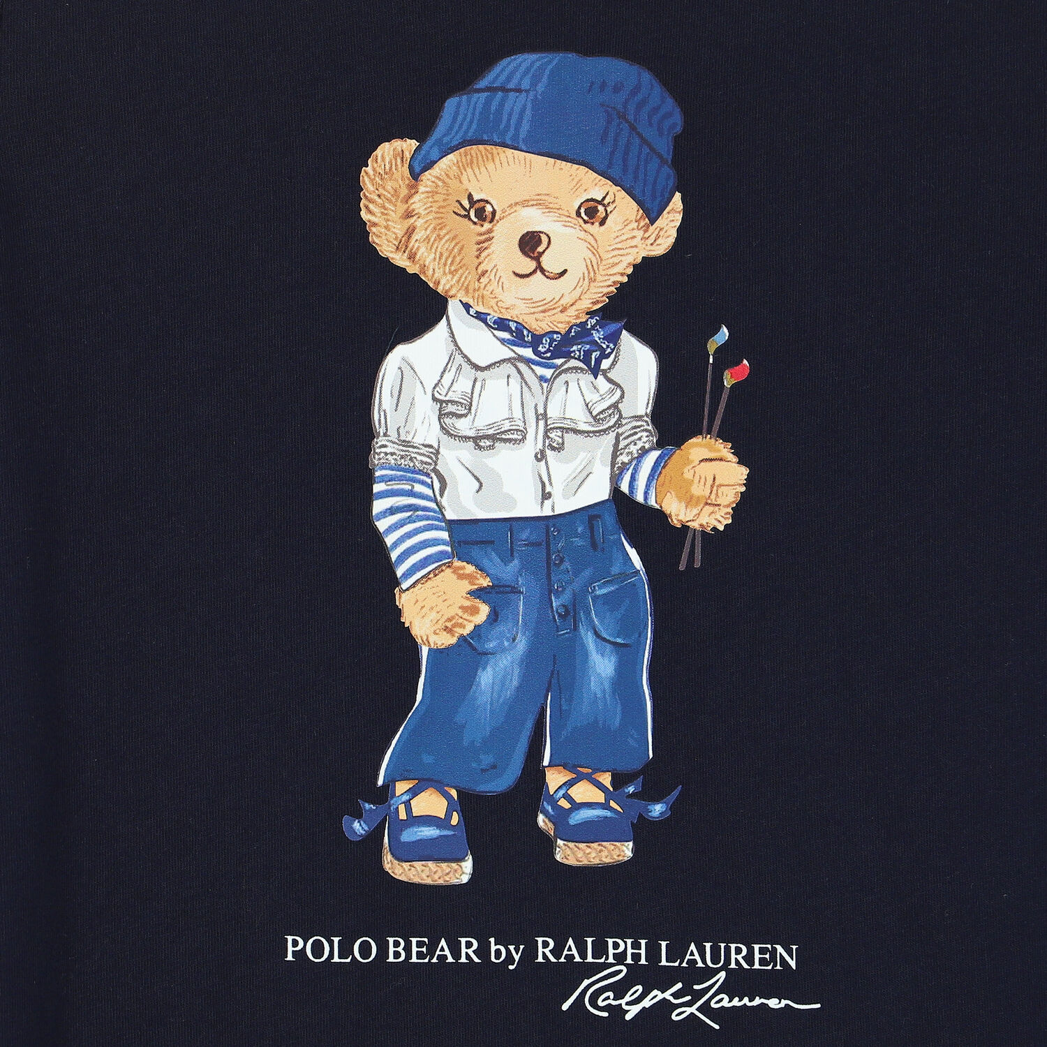 Girls Navy Polo Bear Dress, 1, hi-res image number null