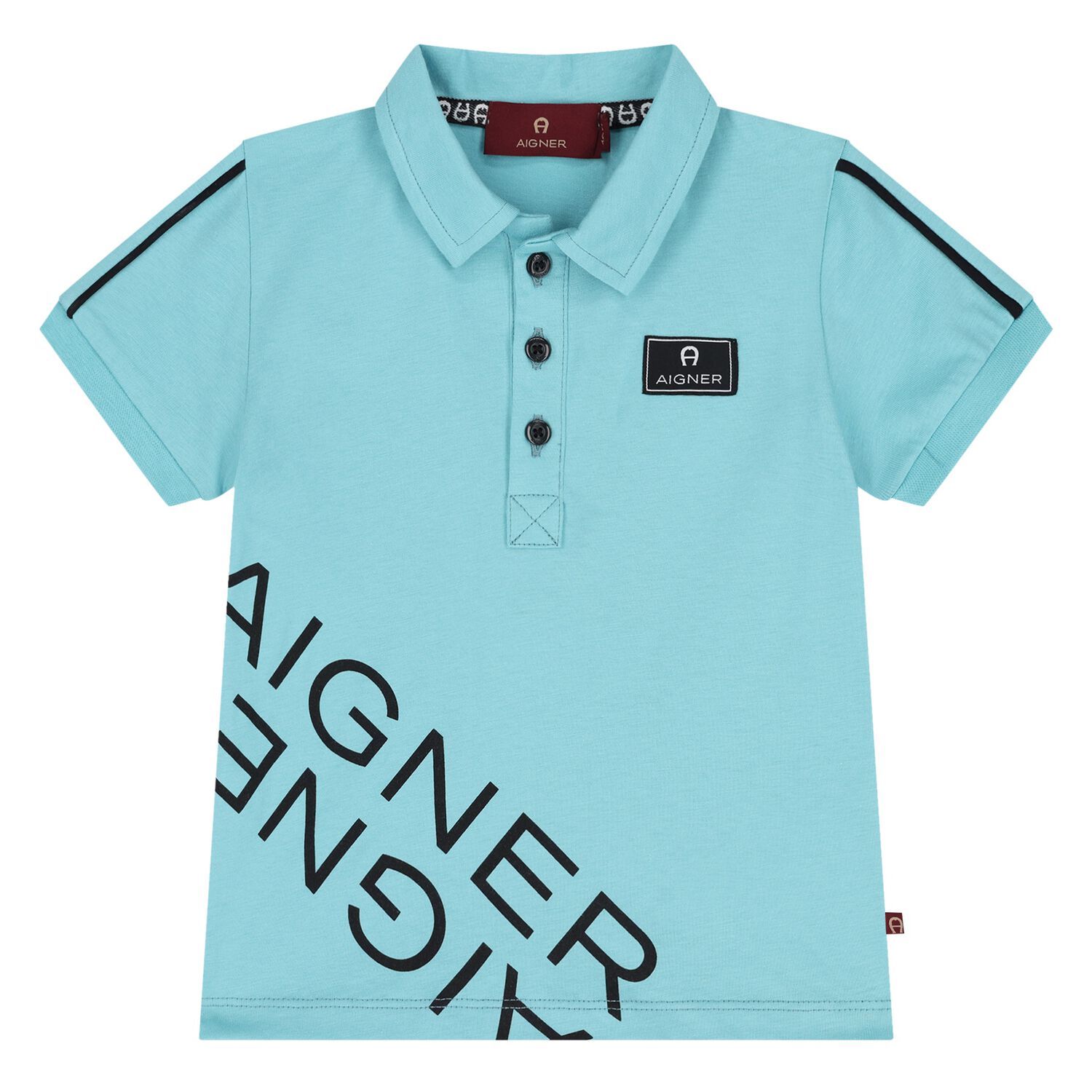 Younger Boys Blue Logo Polo Shirt, 2, hi-res image number null