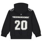 Black Logo Hooded Zip Up Top, 1, hi-res