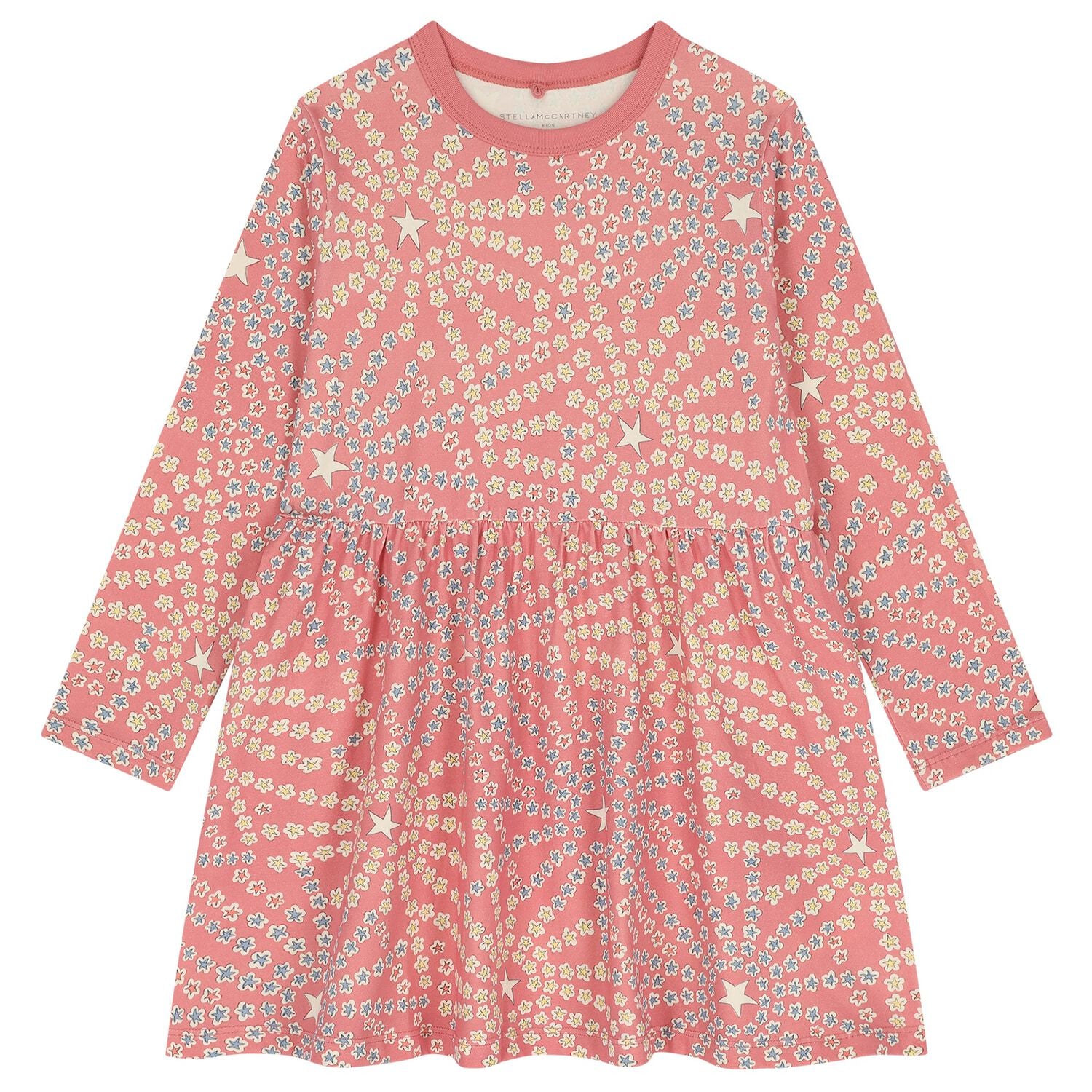 Girls Pink Star Dress, 1, hi-res