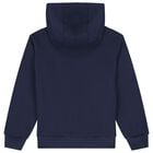 Girls Blue Logo Hooded Top, 2, hi-res