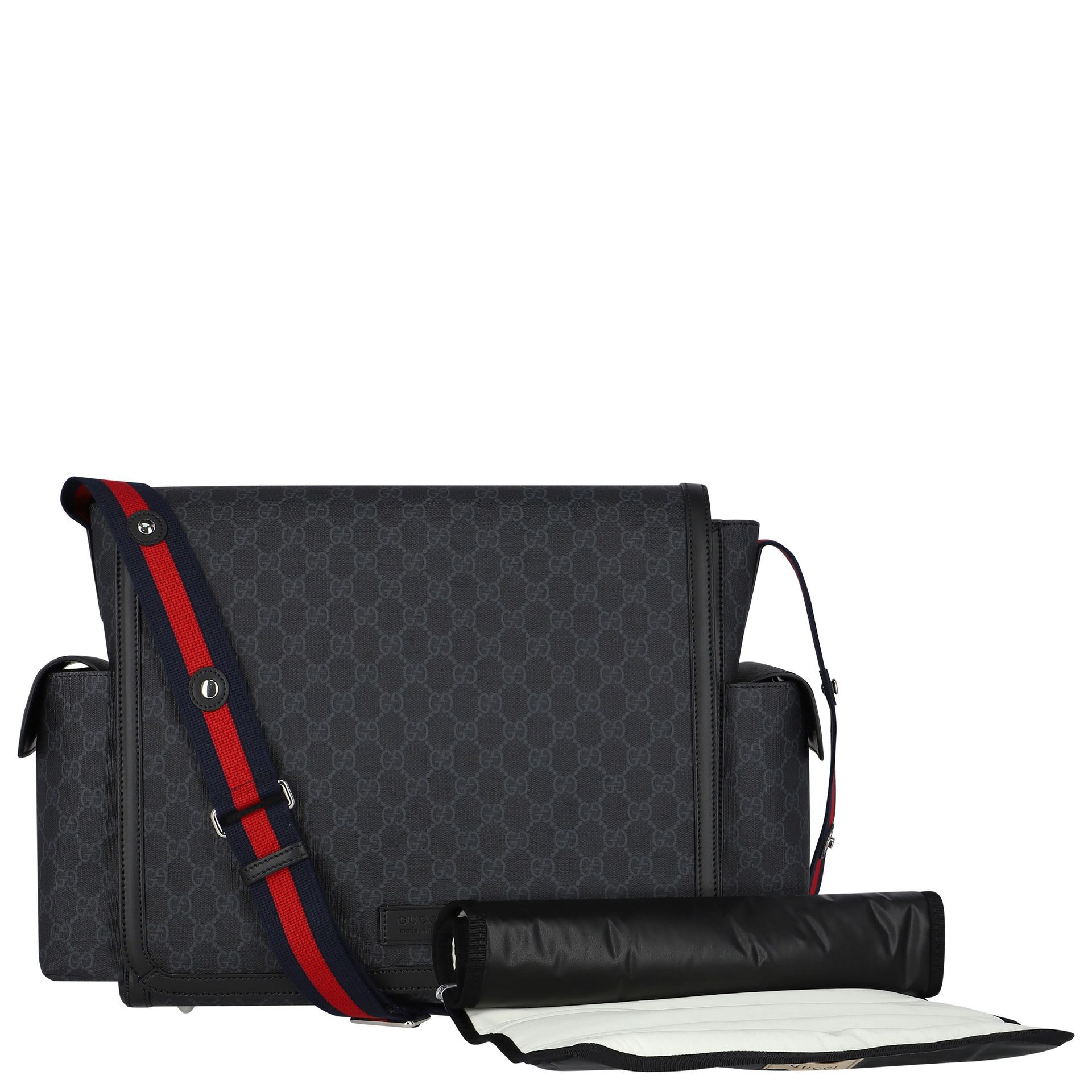 Gucci supreme diaper bag black on sale