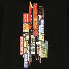 Boys Black Graphic Print Hooded Top, 1, hi-res