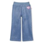 Girls Blue Heart Flared Trousers, 1, hi-res