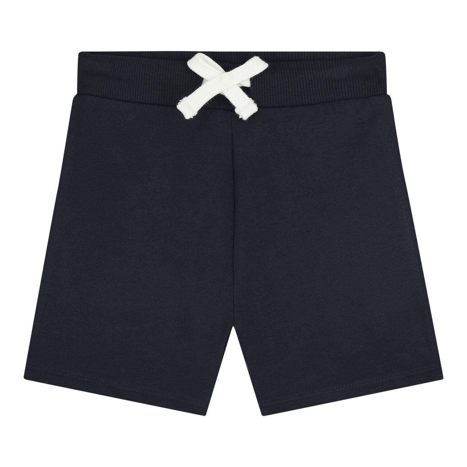 Baby Boys White & Navy Blue Logo Shorts Set, 3, hi-res