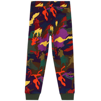 Boys Multi-Colored Camouflaged Logo Joggers