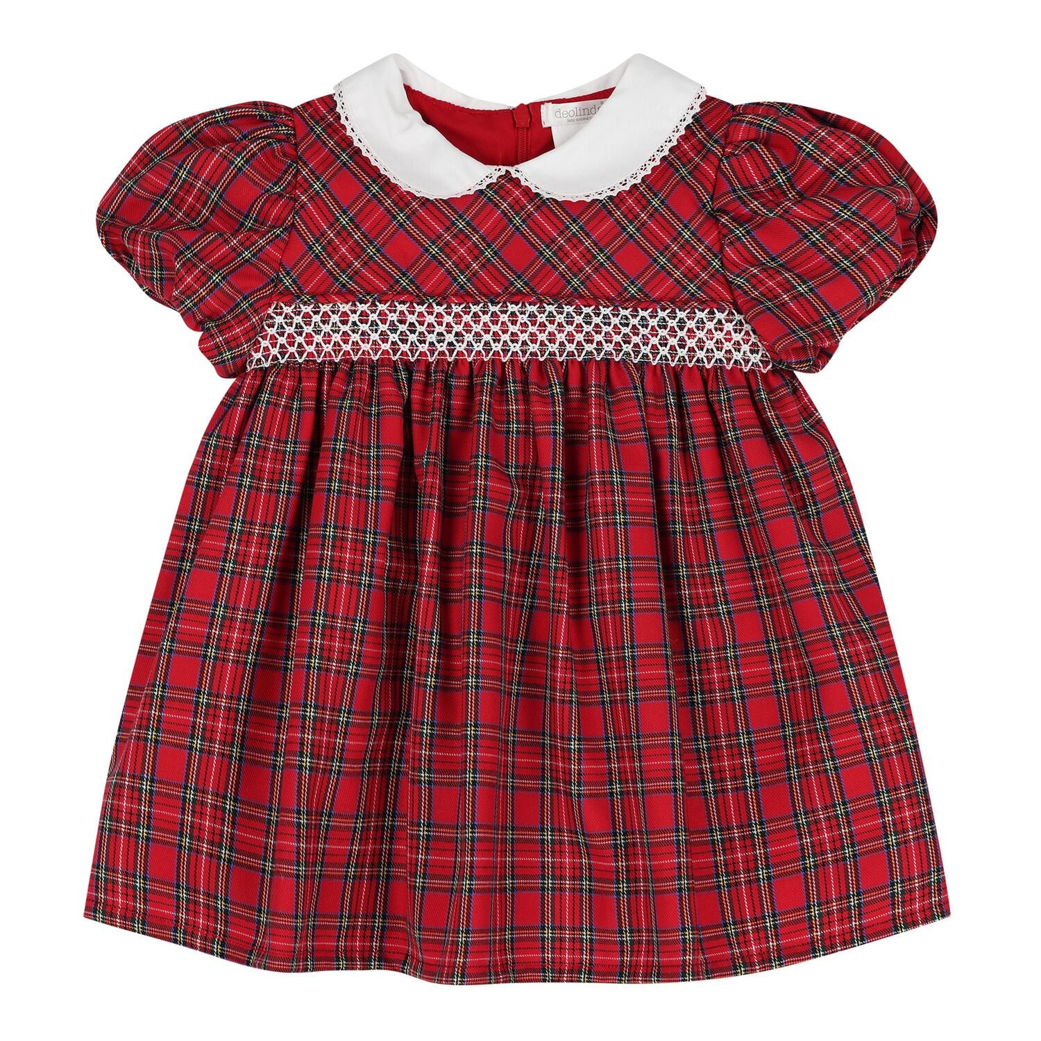 Baby Girls Red Tartan Dress, 1, hi-res