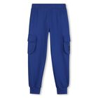 Boys Blue Logo Joggers, 1, hi-res