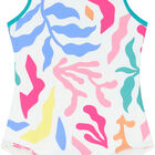 Girls White Coral Reef Swimsuit, 1, hi-res