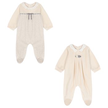 Baby Girls Ivory Babygrows ( 2-Pack )