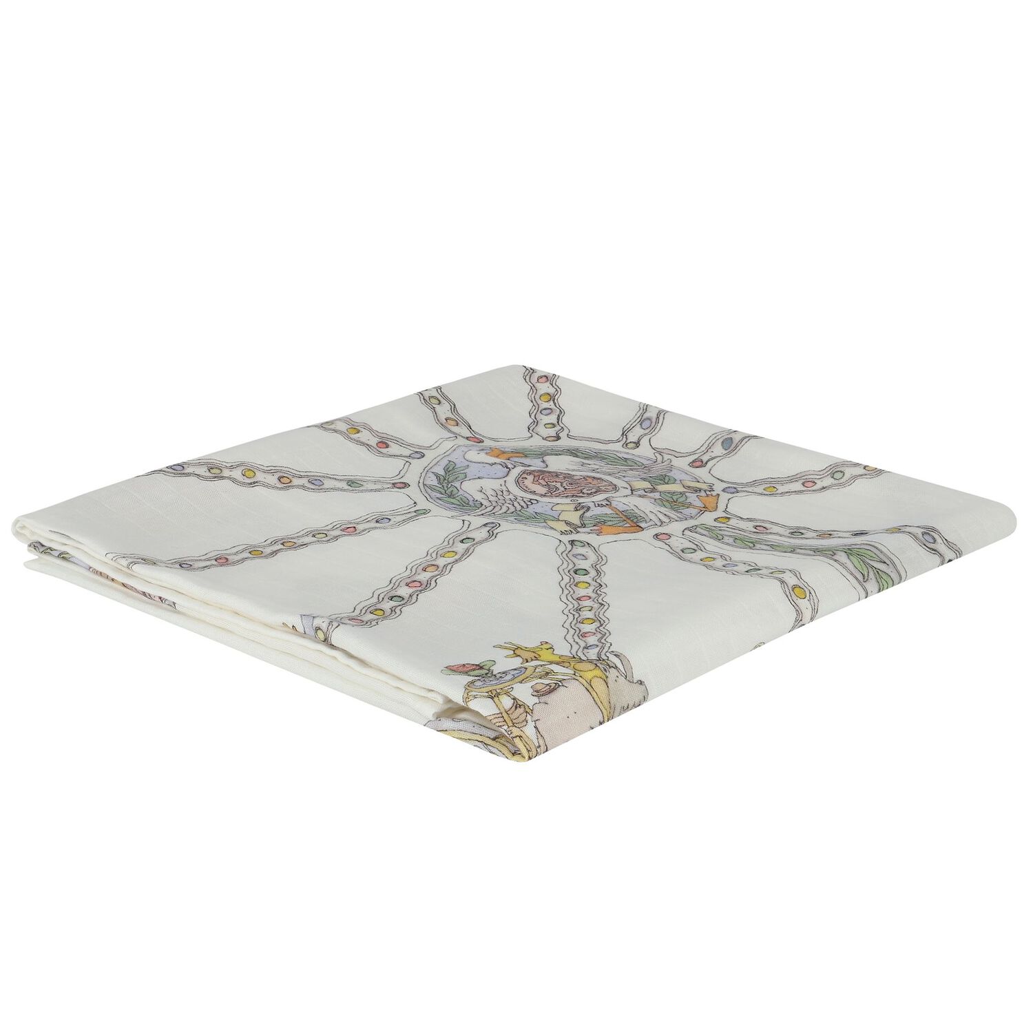 Ivory Ferris Wheel Baby Swaddle  Blanket, 1, hi-res