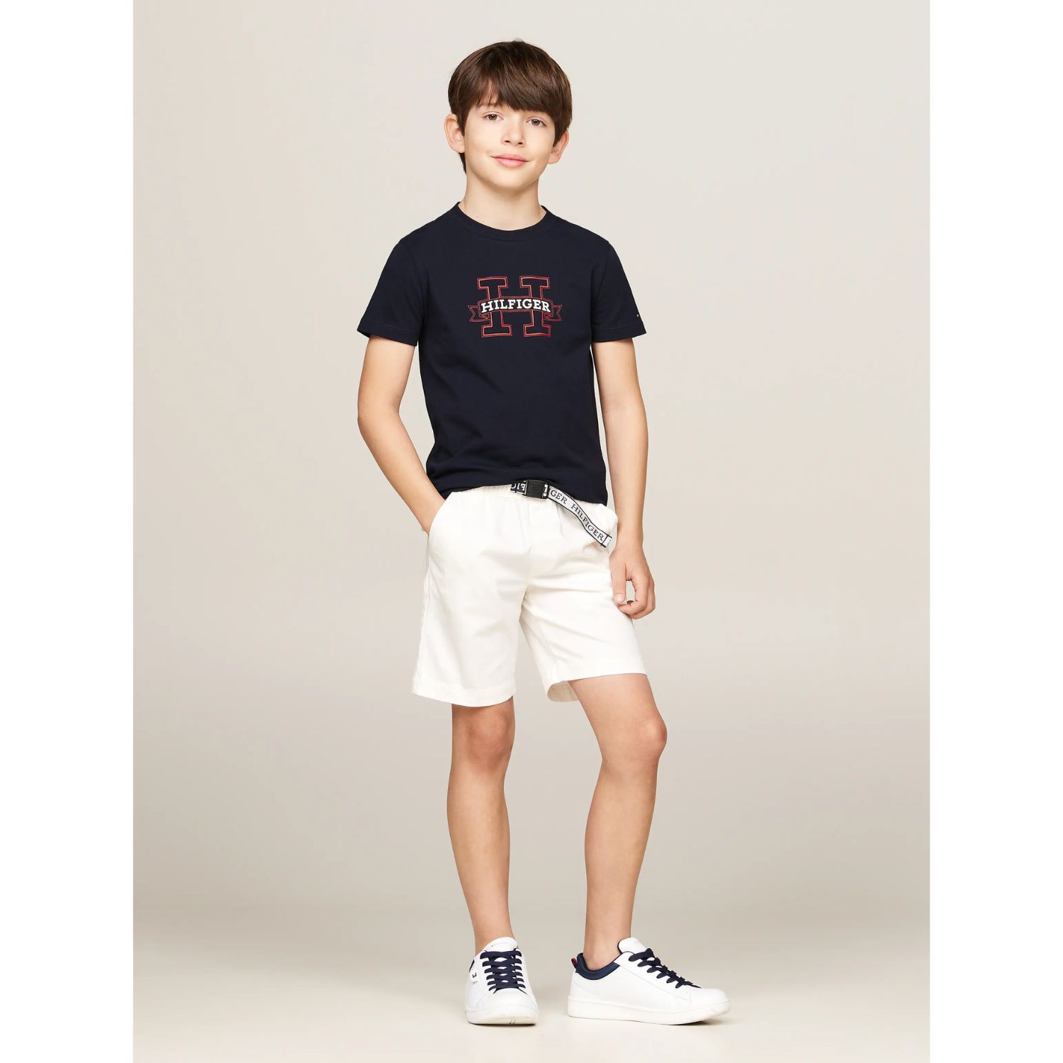 Boys Ivory Logo Shorts, 2, hi-res