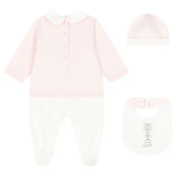 Baby Girls Pink & White Babygrow Gift Set