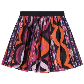 Girls Black & Pink Vortice Bubble Skirt