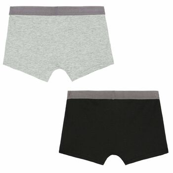 Boys Grey & Black Boxer Shorts ( 2-Pack )