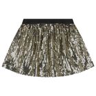 Girls Black & Gold Sequins Skirt, 1, hi-res