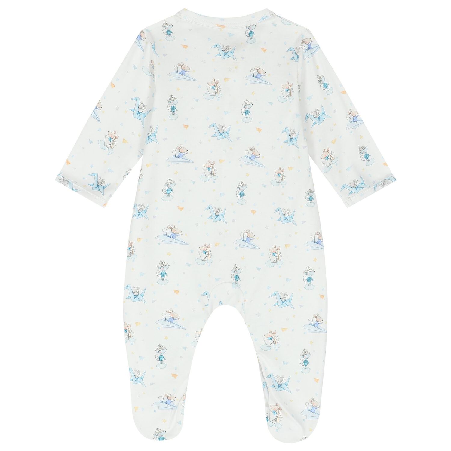 Baby Boys White Cute Mouse Babygrow Set, 1, hi-res