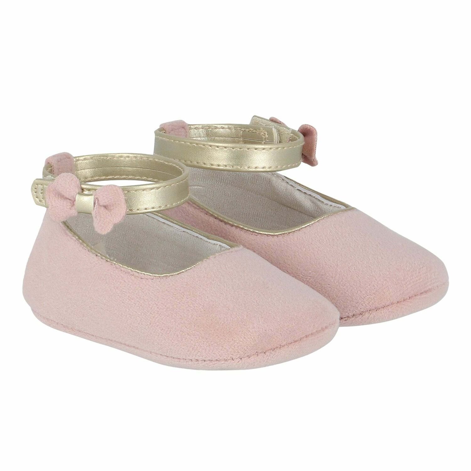 Mayoral Baby Girls Pink Velvet Pre Walker Shoes Junior Couture