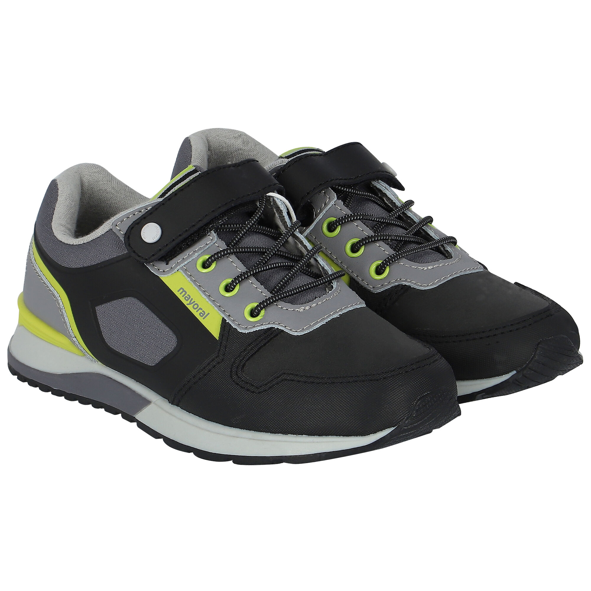 Junior black leather trainers store