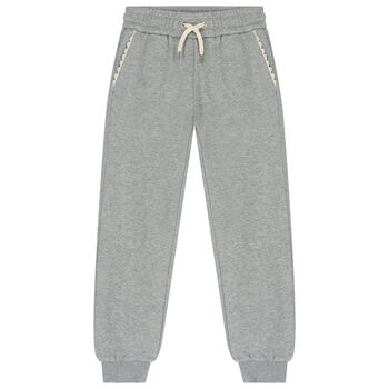 Girls Grey Logo Joggers