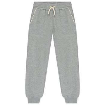 Girls Grey Logo Joggers