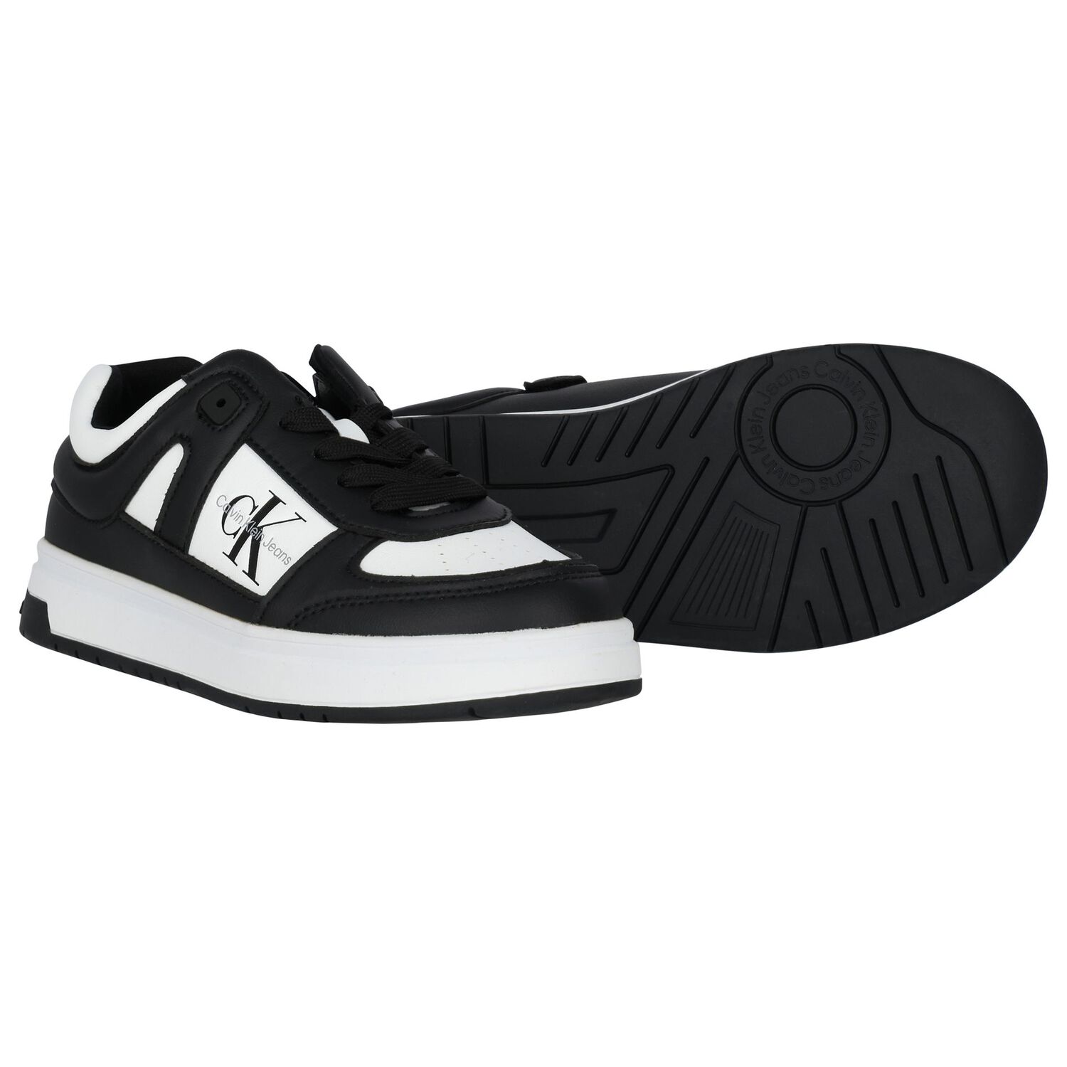 Boys White & Black Logo Trainers, 1, hi-res image number null