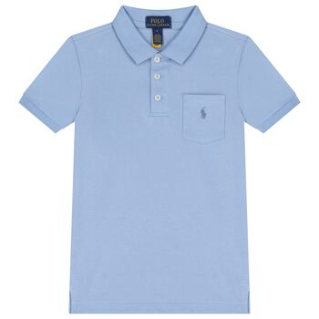 Boys Blue Logo Polo Shirt