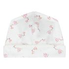 Baby Girls White & Pink Stork Print Hat, 2, hi-res
