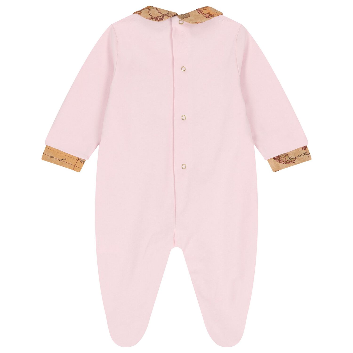 طقم هدايا ملابس أطفال بناتي بطبعة خريطة جغرافية باللونين الوردي والبيج, 2, hi-res