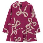 Girls Pink Jacquard Dress Set, 1, hi-res